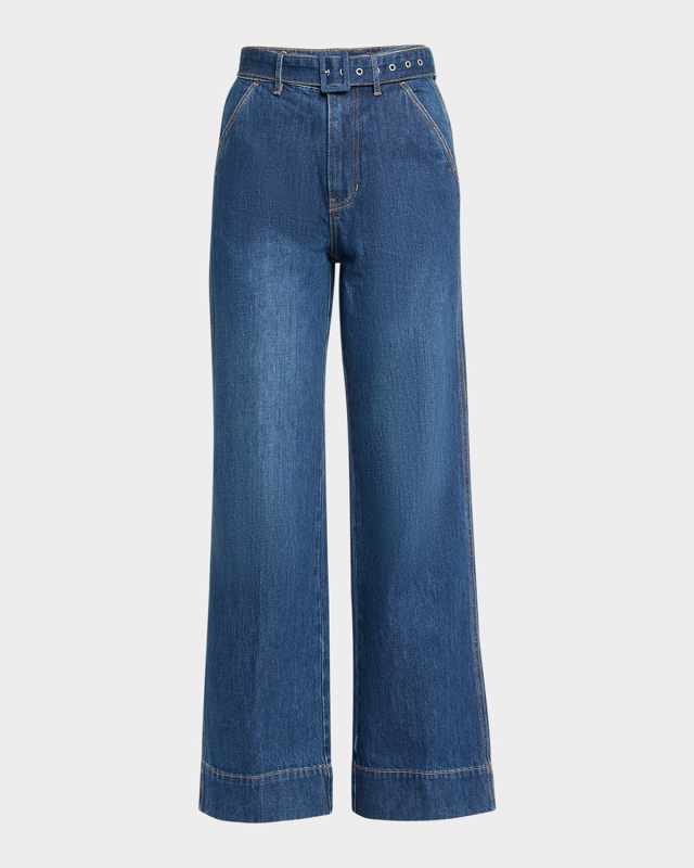 Taylor High-Rise Wide-Leg Jeans with Belt